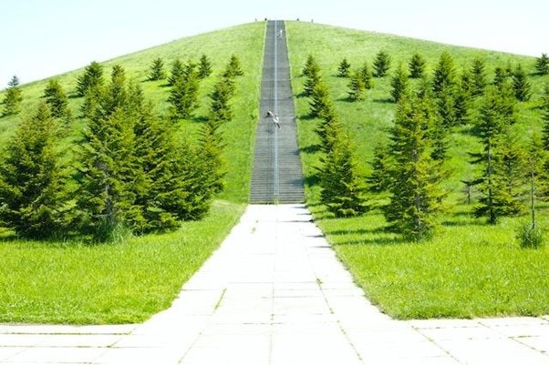 Expansive landscape with a road.