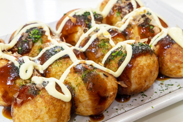 Takoyaki with classic toppings