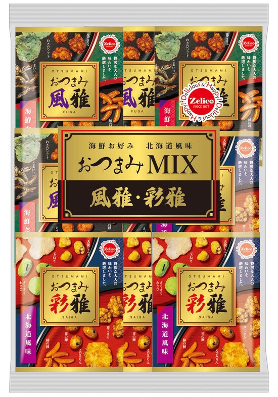 Hokkaido Flavored Seafood Rice Crackers MIX “Elegance and Colorful”